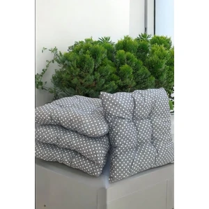 Dekoratif Bağcıklı Puantiyeli Sandalye Minderi