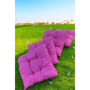 Dekoratif Bağcıklı Puantiyeli Sandalye Minderi