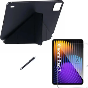 Xiaomi Pad 7 Pro 11.2 Inç Uyumlu Tri Fold Kalemlikli Tablet Kılıfı Ekran Koruyucu Kalem Seti