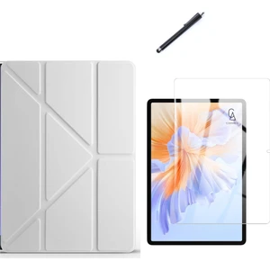 Honor Pad V9 11.5 Inç Uyumlu Tri Fold Kalemlikli Tablet Kılıfı Ekran Koruyucu Kalem Seti