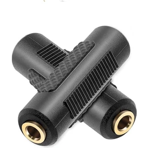 3.5mm Stereo Dişi / Dişi Aux Kulaklık Mikrofon Ses Uzatma Adaptörü - Altın Uçlu