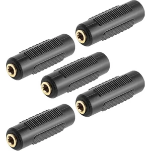 5 Adet - 3.5mm Stereo Dişi / Dişi Aux Kulaklık Mikrofon Ses Uzatma Adaptörü - Altın Uçlu