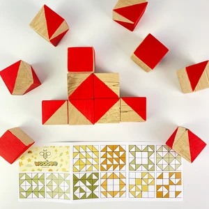 Ahşap Geometrik Küp Puzzle | Montessori Zeka Oyuncağı | 3+ Yaş | Eğitici Ahşap Küpler | En-71 Sertifikalı Boyalar