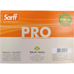 Laminasyon Filmi A4 125 Mic 100'LÜ Profosyonel Seri