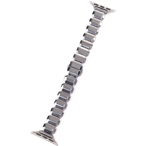 Oniks Serisi Çelik Kordon, Apple Watch Series SE/11/10/9/8/7/6/5/4/3 ile Uyumlu, 42MM/41MM/40M/38MM, Gümüş
