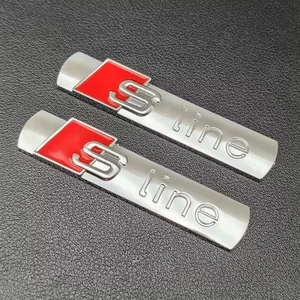 Audı 3D Metal S Line Logo Amblemi Araba Çamurluk Rozeti ( 2 Adet)
