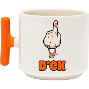 Yebs Design ,Tasarım Argo Ördek Kupa Bardak ,Turuncu T Kulp Mug, Özel Seramik Bardak , Kişiselleştirilmiş Hediye