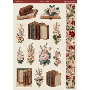 1 Adet Vintage Temalı 12*17 cm Sticker/scrapbook, Bullet Journal, Planlayıcı, Ajanda, Defter Için