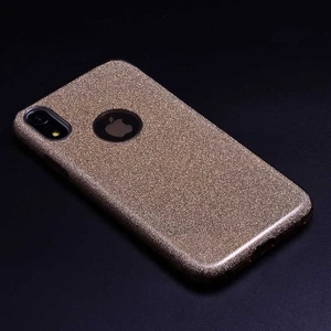 Apple iPhone Xr Kılıf Gold Jade Simli Silikon Kapak  Esnek Ince (Apple iPhone Xr, Gold)