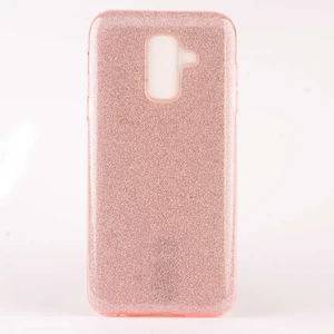 Samsung Galaxy A6 Plus 2018 Kılıf Pembe Jade Simli Silikon Kapak  Esnek Ince (Samsung Galaxy A6 Plus 2018, Pembe)