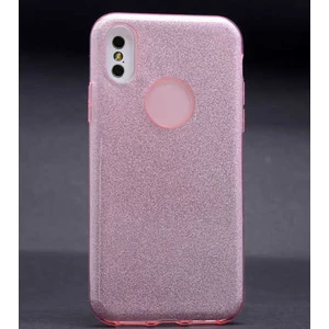 Apple iPhone X/xs Kılıf Pembe Jade Simli Silikon Kapak  Esnek Ince (Apple iPhone X/xs, Pembe)