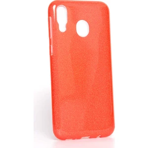 Samsung Galaxy M20 Kılıf Kırmızı Jade Simli Silikon Kapak  Esnek Ince (Samsung Galaxy M20, Kırmızı)