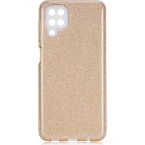 Samsung Galaxy A12 Kılıf Gold Jade Simli Silikon Kapak  Esnek Ince (Samsung Galaxy A12, Gold)