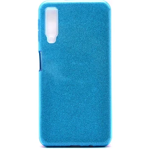 Samsung Galaxy A7 2018 Kılıf Mavi Jade Simli Silikon Kapak  Esnek Ince (Samsung Galaxy A7 2018, Mavi)