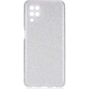 Samsung Galaxy A12 Kılıf Gümüş Jade Simli Silikon Kapak  Esnek Ince (Samsung Galaxy A12, Gümüş)