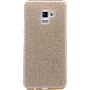 Samsung Galaxy A8 Plus 2018 Kılıf Gold Jade Simli Silikon Kapak  Esnek Ince (Samsung Galaxy A8 Plus 2018, Gold)