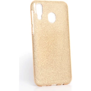 Samsung Galaxy M20 Kılıf Gold Jade Simli Silikon Kapak  Esnek Ince (Samsung Galaxy M20, Gold)