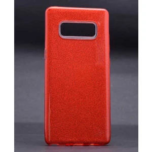 Samsung Galaxy Note 8 Kılıf Kırmızı Jade Simli Silikon Kapak  Esnek Ince (Samsung Galaxy Note 8, Kırmızı)