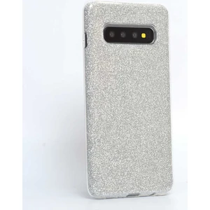 Samsung Galaxy S10 Plus Kılıf Gümüş Jade Simli Silikon Kapak  Esnek Ince (Samsung Galaxy S10 Plus, Gümüş)