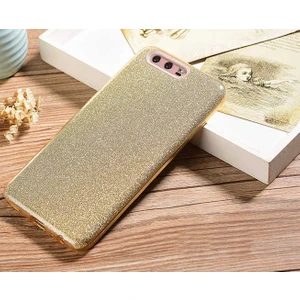 Huawei P10 Kılıf Gold Jade Simli Silikon Kapak Orijinal Esnek Ince (Huawei P10, Gold)