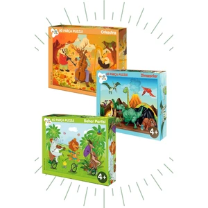3 'lü Puzzle Set - 60, 60 ve 80 Parça Puzzle 4+Yaş