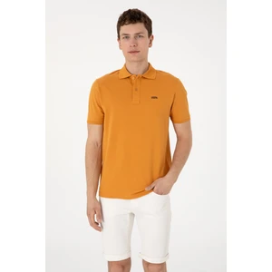 U.S. Polo Assn. Erkek Regular Fit Polo Yaka Hardal Basic Tişört 50306007-VR072