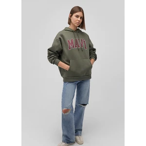 Mavi Logo Baskılı Kapüşonlu Haki Sweatshirt 1600361-71581