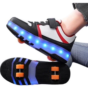 Çocuk Spor Ayakkabı Paten Dört Tekerlekli Flaş Paten Öğrenci (Yurt Dışından)