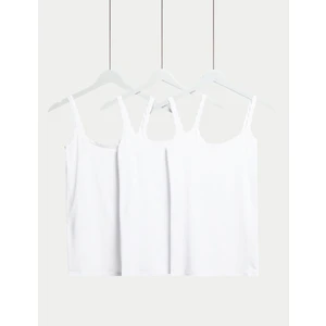 Marks & Spencer 3'lü Pamuklu Dantel Kenarlı Atlet