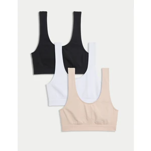 3'lü Dikişsiz Balensiz Crop Top Sütyen Seti