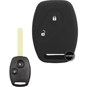 Honda Civic Fd6 Crv Accord Uyumlu 2 Tuşlu Silikon Anahtar Koruma Kılıfı Siyah Renk Anahtarlık