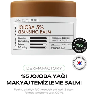 Jojoba Yağı Içeren Makyaj Temizleme Balmı Derma Factory Jojoba %5 Cleansing Balm