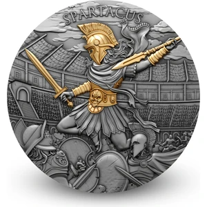 Agakulche Spartacus Savaşçı Altın Kaplama Gümüş Sikke Coin