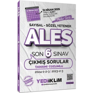 Yediiklim Ales Master Serisi Sayısal Sözel Yetenek Tamamı Çözümlü Son 6 Sınav Çıkmış Sorular
