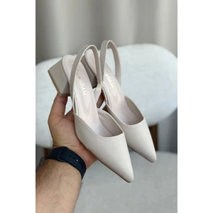 Kadın Monaco Kısa Topuklu Ayakkabı - Ten Deri