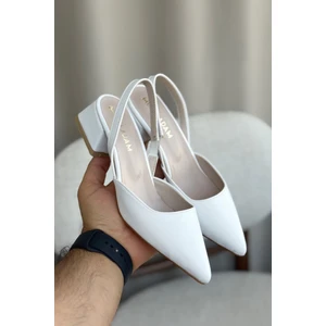 Kadın Monaco Kısa Topuklu Ayakkabı - Beyaz