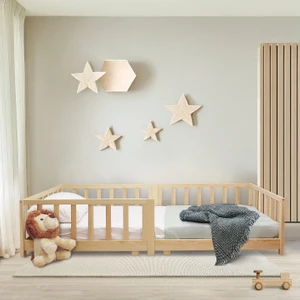 KCB351 Doğal Ahşap Montessori Yer Yatağı 90  x  190  cm  (90  x  200 cm 'YE Dönüştürülebilir)