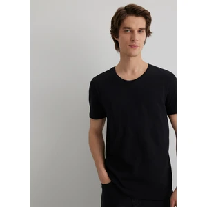 Flamlı Siyah Basic Tişört 064681-900