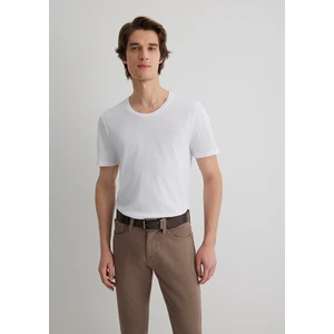 Flamlı Beyaz Basic Tişört 064681-620
