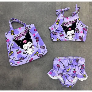 Kızçocuk Kuromi Baskı Çantalıbikinitakımı