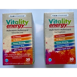 Tabvıtamıns Vitality Energy 30 Tablet Multivitamin Multimineral x 2 Adet