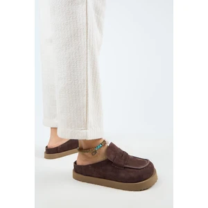 (Ziva) Kadın  Loafer Platform Antrasit Terlik