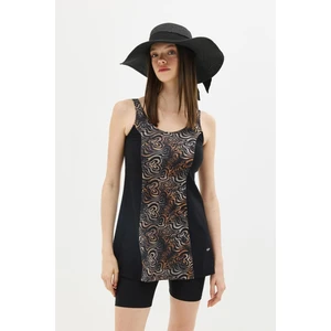 Taytlı Elbise Mayo C14384 Siyah/kahverengi