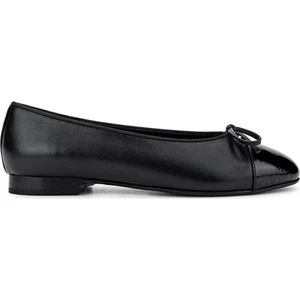 Tamer Tanca Kadın  Deri Siyah Rugan Babet Ayakkabı 820 630 Bn Ayk Y25 Syh Rgn/Syh Dr