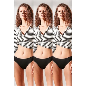 3'lü Paket Bikini Külot 522 Siyah