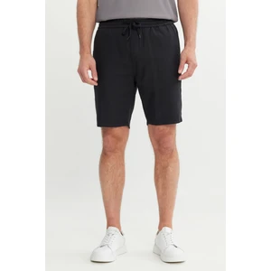 %100 Pamuk Comfort Fit Beli Bağlamalı Flamlı Yan Cep Şort