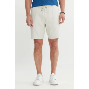 %100 Pamuk Comfort Fit Beli Bağlamalı Flamlı Yan Cep Şort