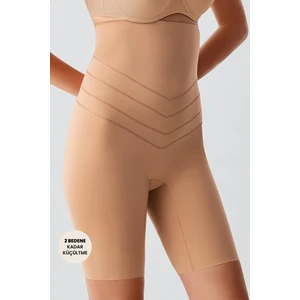 Yüksek Bel Lazer Kesim Uzun Boxer Korse 9604 Ten