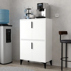 1401 Çok Amaçlı Dolap , Kahve Köşesi , 4 Kapılı Beyaz