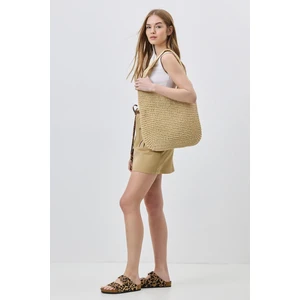 Hasır Omuz Çantası Y9203 Vizon